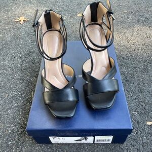 Adrienne Vittadini Black Open-Toe Heels